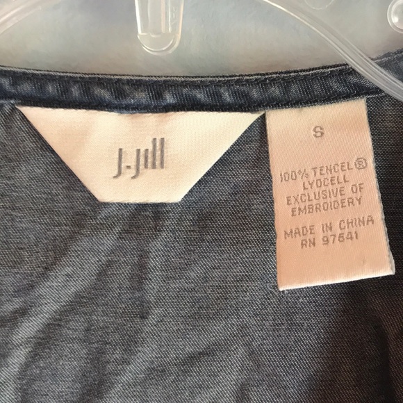 J. Jill indigo tencel wrapped top size S - Picture 3 of 4